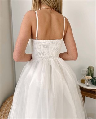 İp Askı Capella Elbise - Beyaz