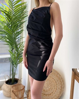 İp Askı Lara Elbise - Siyah