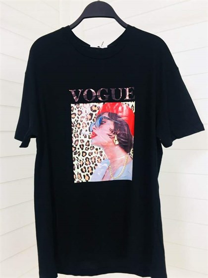 Vogue Kısa Kol Tshırt-Siyah